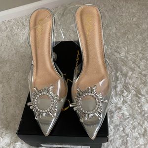Inspired amina muaddi clear begun shoe